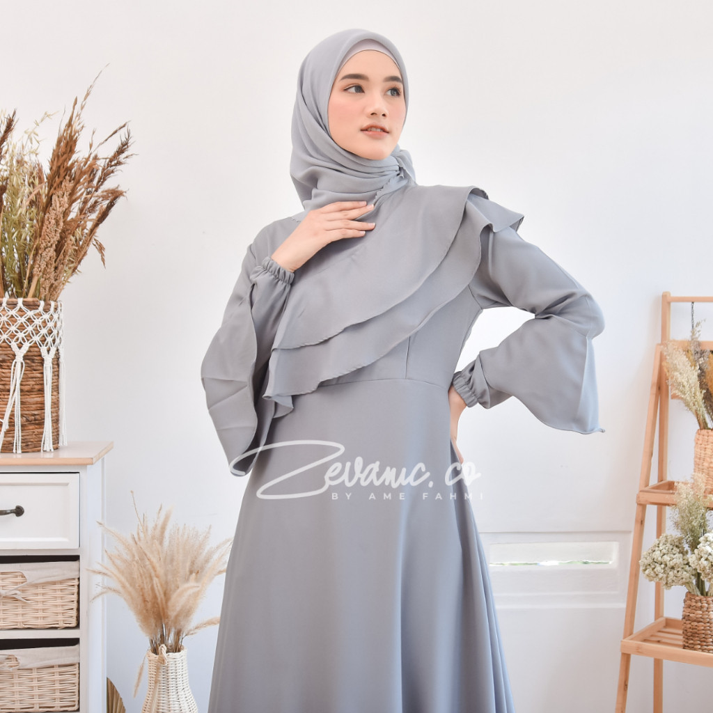 Carmel Maxi Dress Lebaran Vintage Gamis Remaja Pesata Kondangan Polos Korean Style