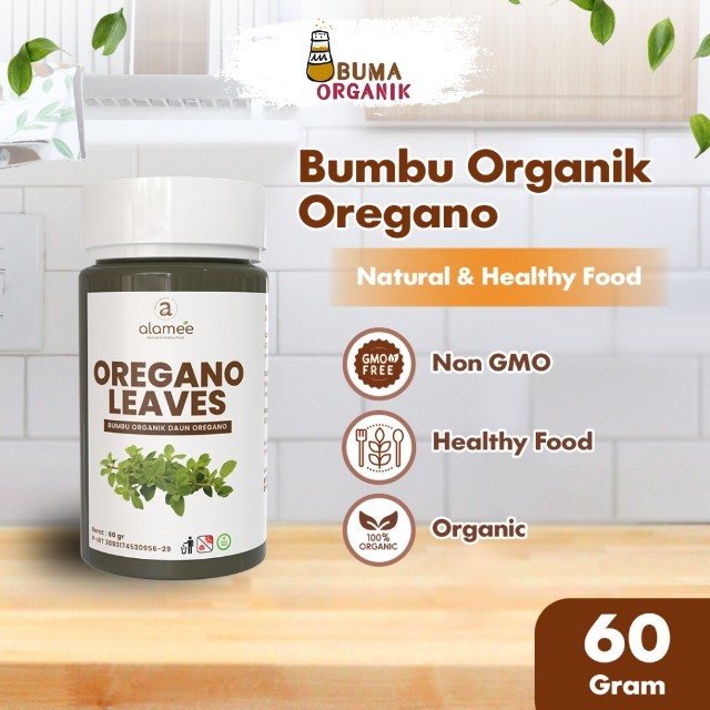 

ALAMEE Oregano Kering Dried Leaves Flakes Garnish Murni Asli Tanpa Campuran Bumbu Dapur Organik 60g BUMA