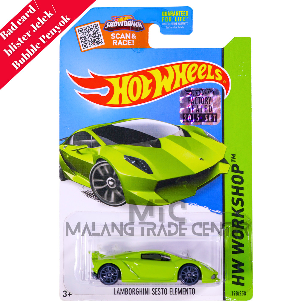 Hot Wheels Lamborghini Sesto Elemento Hijau FS 2015 Blister Jelek / Bad Card / Anggap Loose