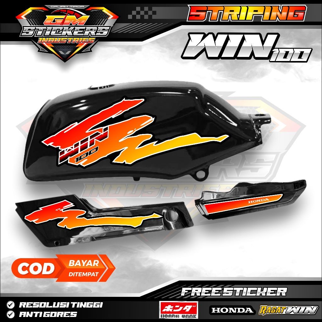 Striping Stiker Variasi Honda Win 100