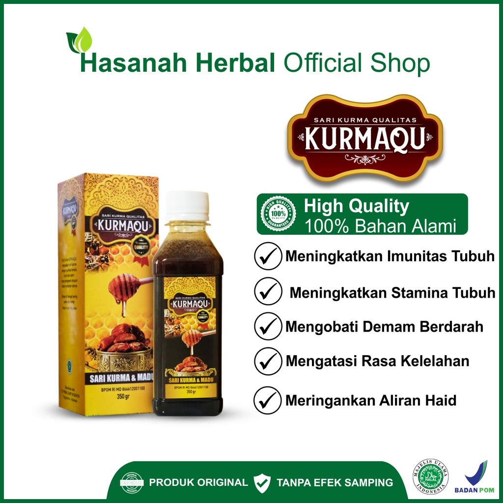 

Obat Penambah Trombosit Obat Demam Berdarah Sari Kurma Qualitas KurmaQu Premium Quality 350 gr
