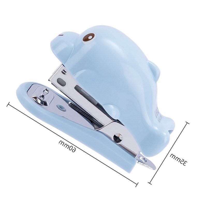 

Deli Cute Dolphin Portable Mini Manual Stapler Set Universal 24/6 Staples Business School Office Supply Student Stationery Gift