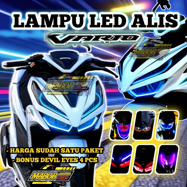 Paket Lengkap Lampu Alis Vario 125 150 Free Devil Eyes