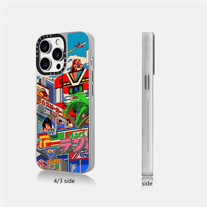 CASETiFY X CITY BREEZE Suction magnetic Matte Black&Sliver Mirror Casing Apple IPphone 15 14 13 12 P