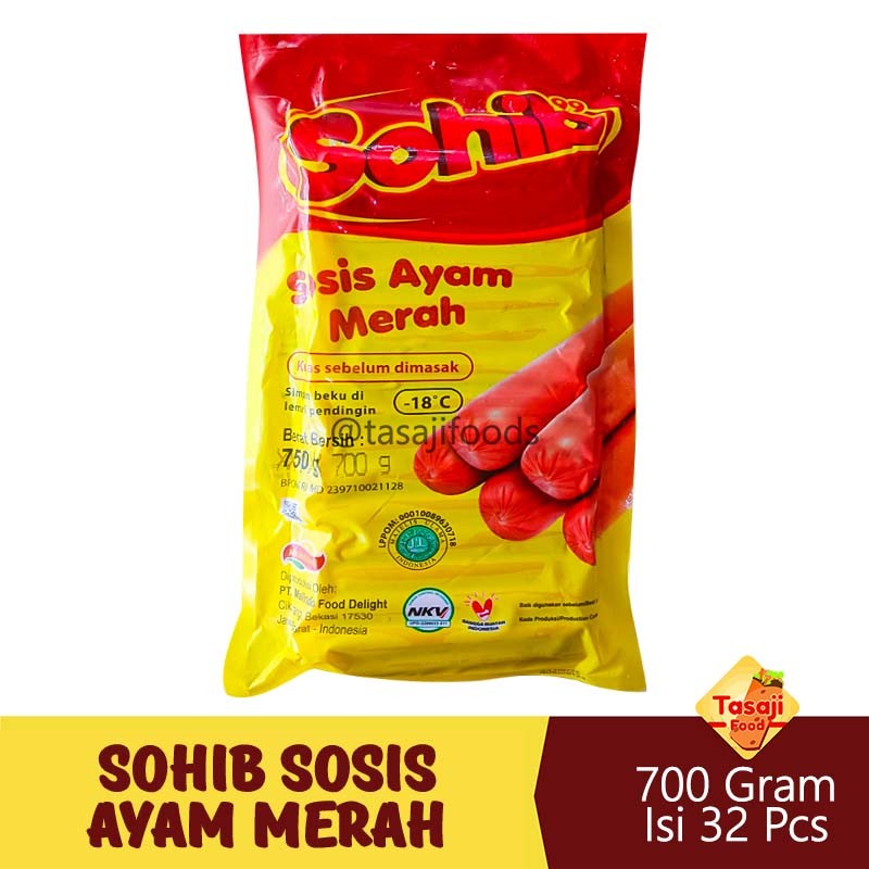 

Sohib Sosis Ayam Merah 700 Gram Isi 32 pcs Frozen Food