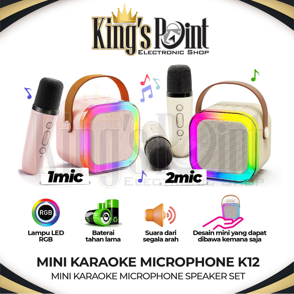 MINI KARAOKE K12 Colorful Mini Karaoke Microphone Speaker Set