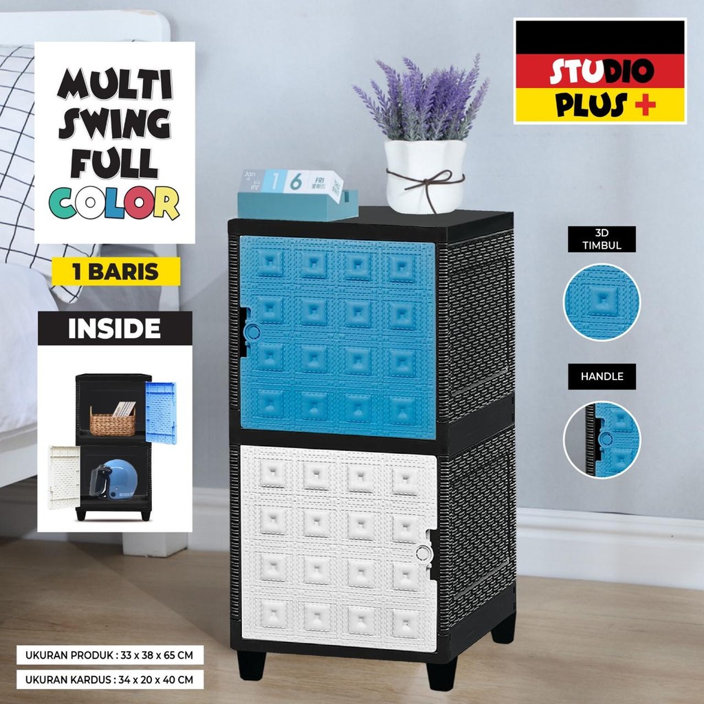 STUDIO PLUS MULTI SWING LEMARI 1 PINTU SUSUN 2 , SUSUN 3 , SUSUN 4 , SUSUN 5 / LEMARI PLASTIK PAKAIA