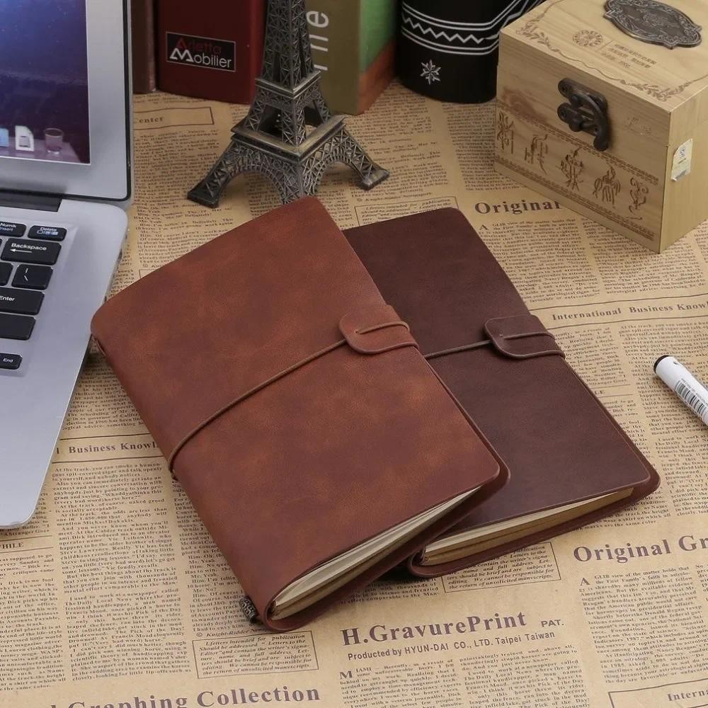 

Vintage Hardcover Notebook Spiral Faux Leather Dairy Note Book School Office Supply For Students Business Notebooks Making Notes