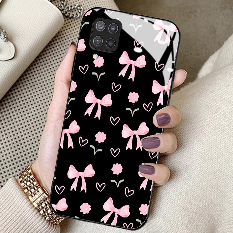 Case For Samsung A12 A11 A13 4G A14 A15 5G A10 A10s HD Tempered Glass Hard Cartoon Simple Kartun Rai