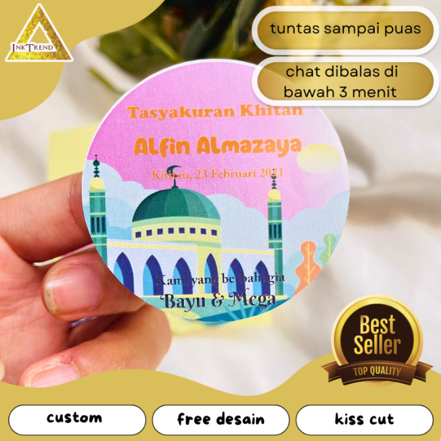 

INKA 12-15 Sticker Syukuran Khitanan Anak Sticker Bento Tasyakur Walimatul Khitan Anak souvenir