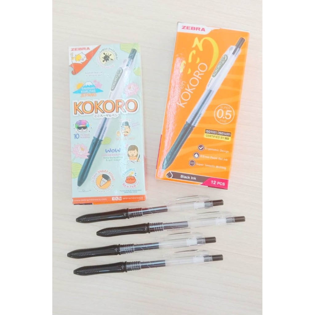 

[N E W] Bolpen Pen Kokoro Gel Pen 0.5 BLACK PERLUSIN