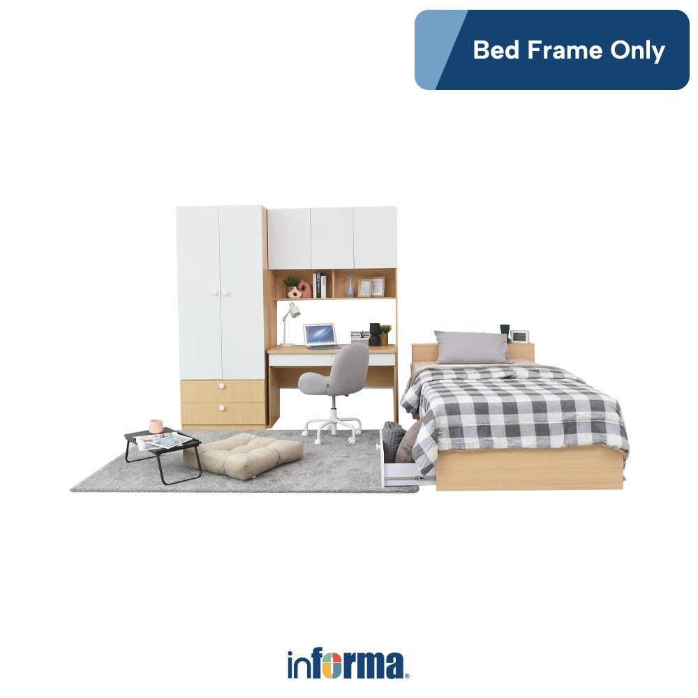 Informa 120X200 cm Axel Set Kamar Tidur Anak - Putih Oak Set Bedroom Furniture Kamar Tidur Set Tempa