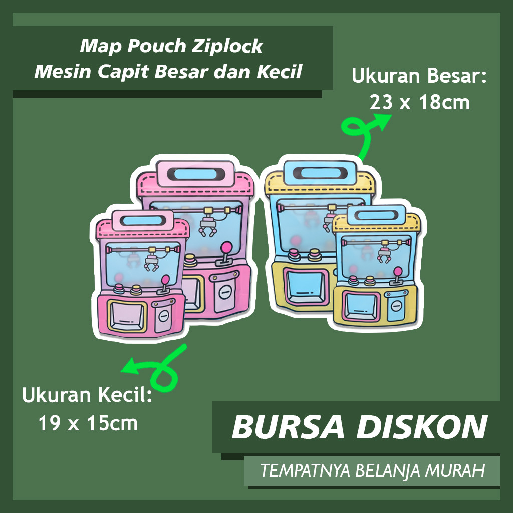 

Map Pouch Ziplock Mesin Capit Besar dan Kecil Kemasan Plastik Hadiah Makanan Alat Tulis Serut