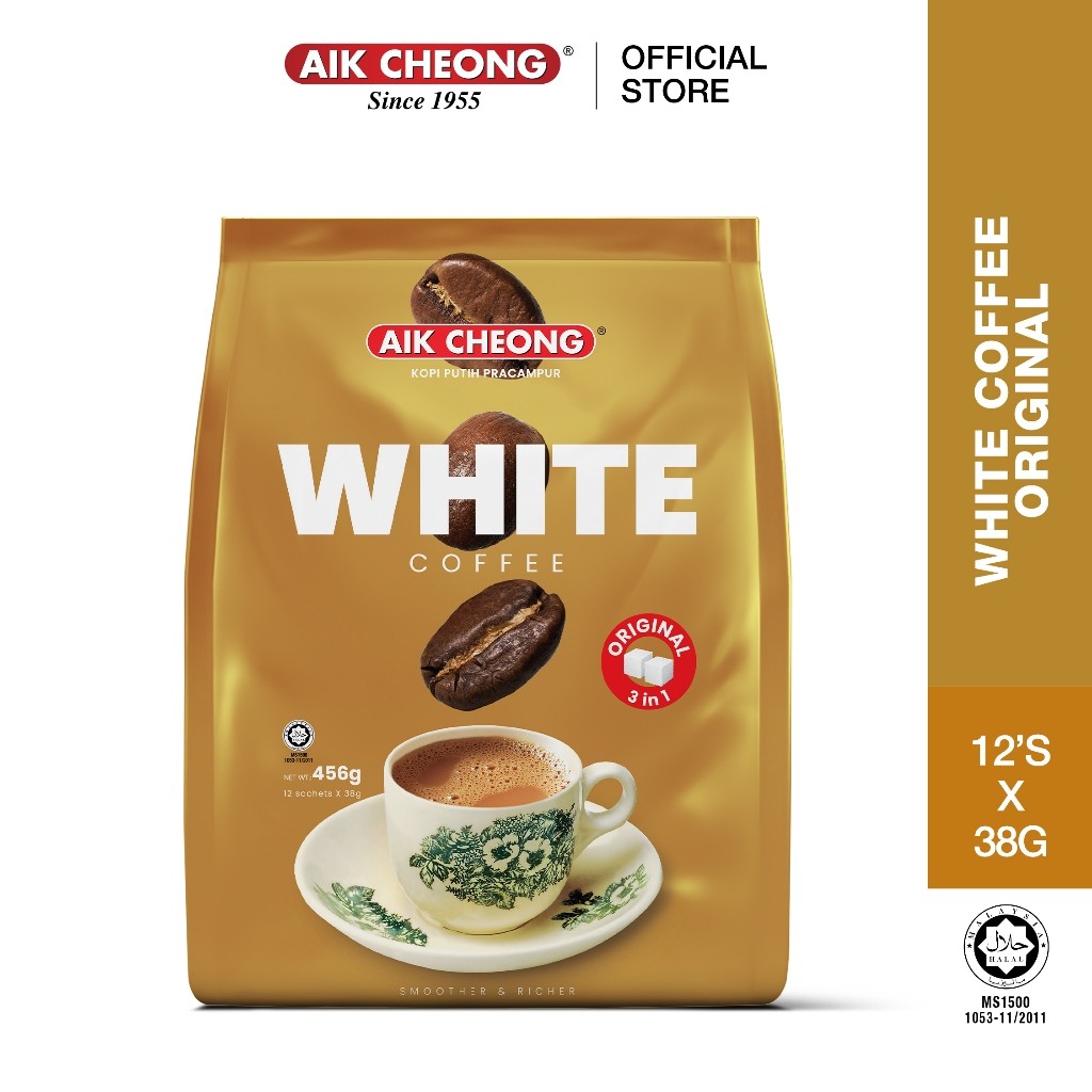 

AIK CHEONG WHITE COFFEE - ORIGINAL (456g/38g x 12 Sticks)