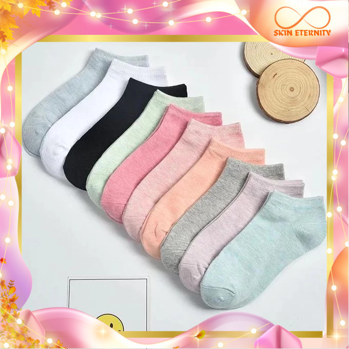 Kaos Kaki Pria dan wanita warna warni Pendek Mata Kaki Warna Polos / Ankle Socks / kos Kaki