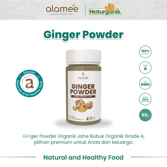 

ALAMEE Ginger Powder Jahe Putih Bubuk Bumbu Dapur Instan Minuman Herbal Organik Tabur Naturganik