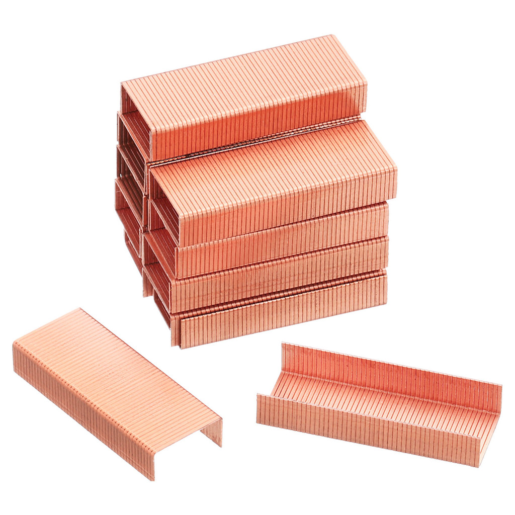 

24/6 Staples 2000Pcs 50/Strip Rose Gold Standard Size Jam Free Sharp Chisel Point Stapler Refill for Desktop Stapler Accessories
