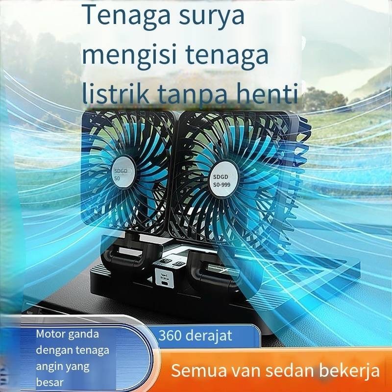 Kipas Tenaga Surya Kelas Atas Baru/Kipas Mobil/24V Truk 12V Kipas Kecil/Mobil KUAT/Pemantik Rokok An