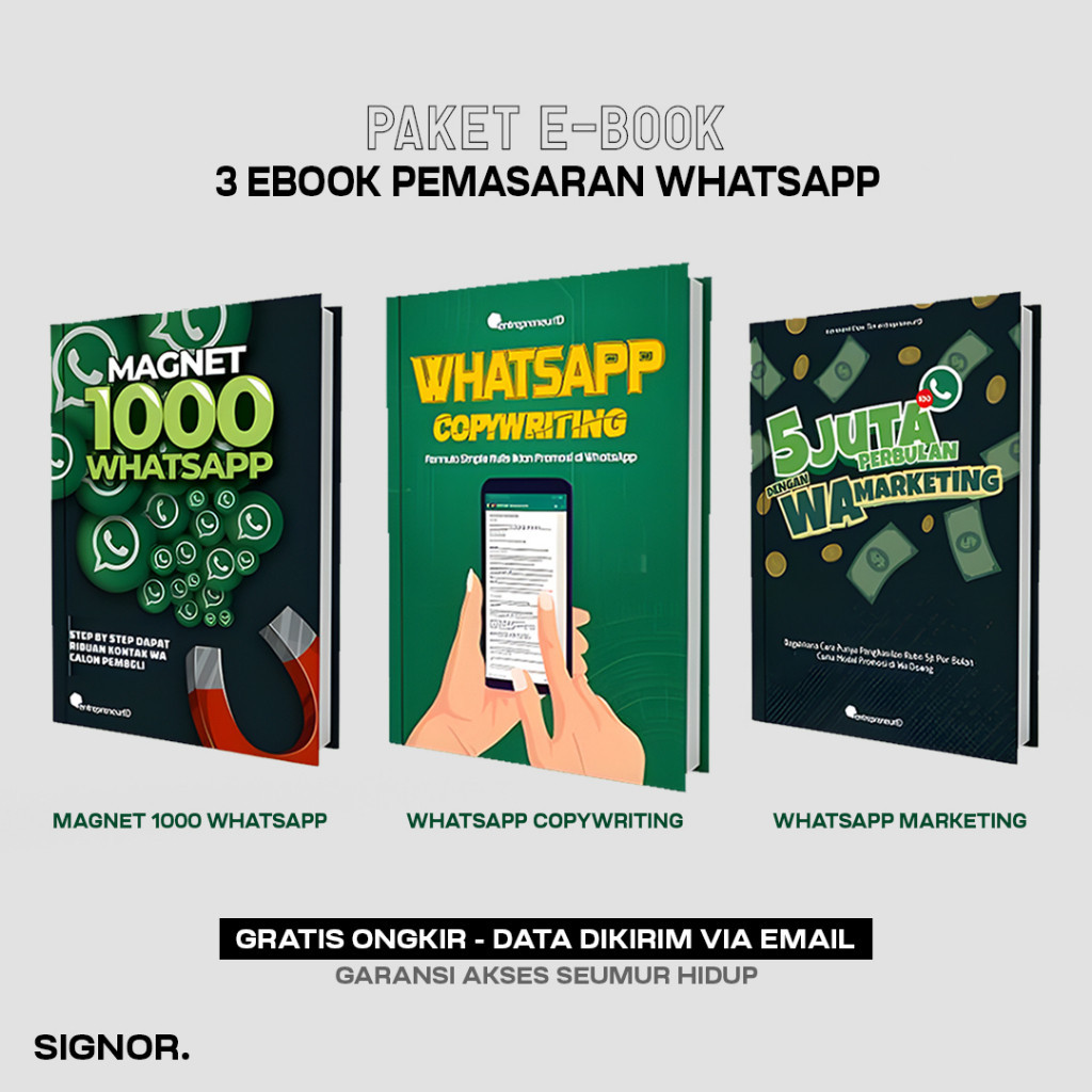 

3in1 Panduan WhatsApp Marketing untuk Bisnis - Magnet 1000 WA - WA Copywriting