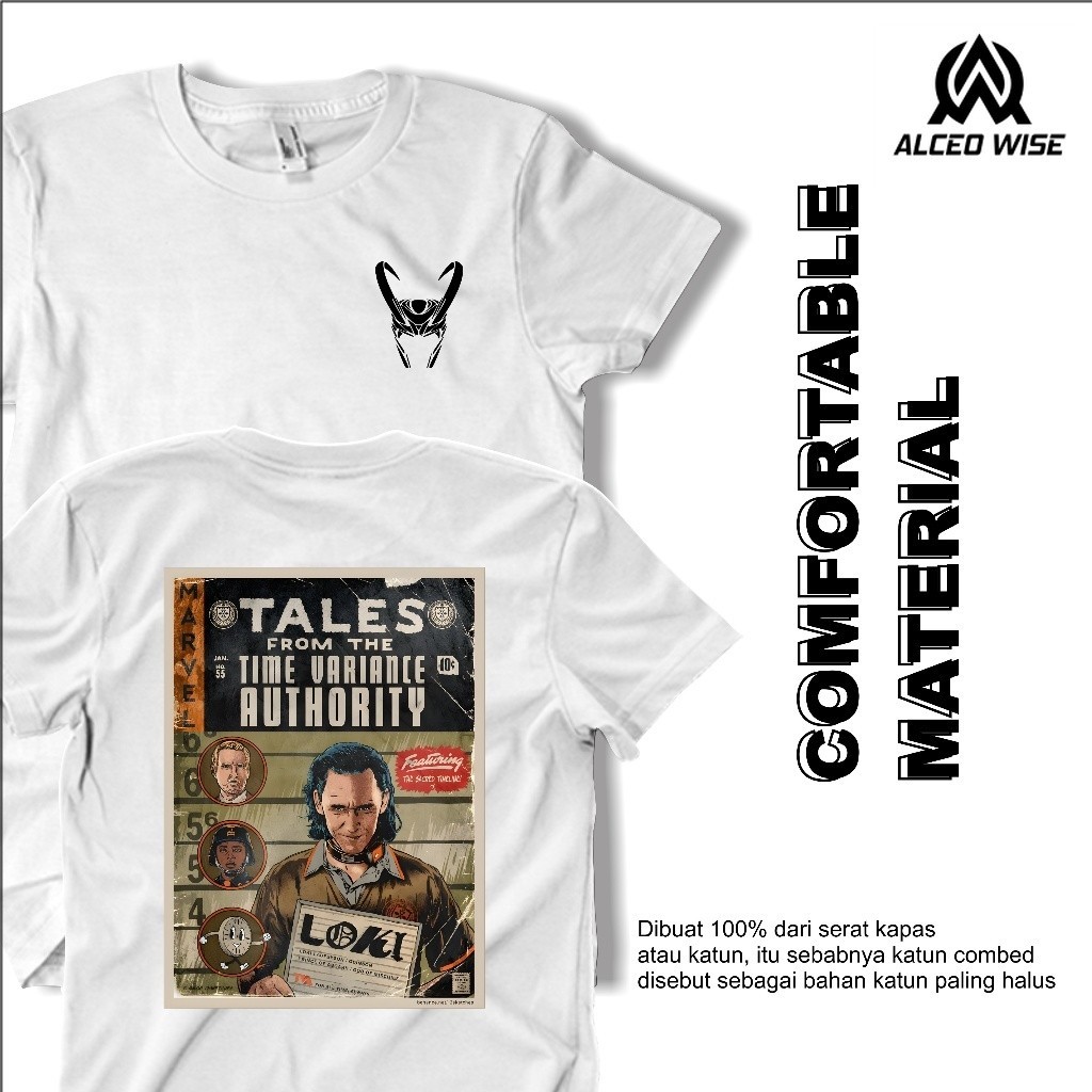 Kaos Loki Marvel / Kaos Marvel Dewasa Kaos Distro Bandung Original Pria 100% Alceo Wise Katun combed