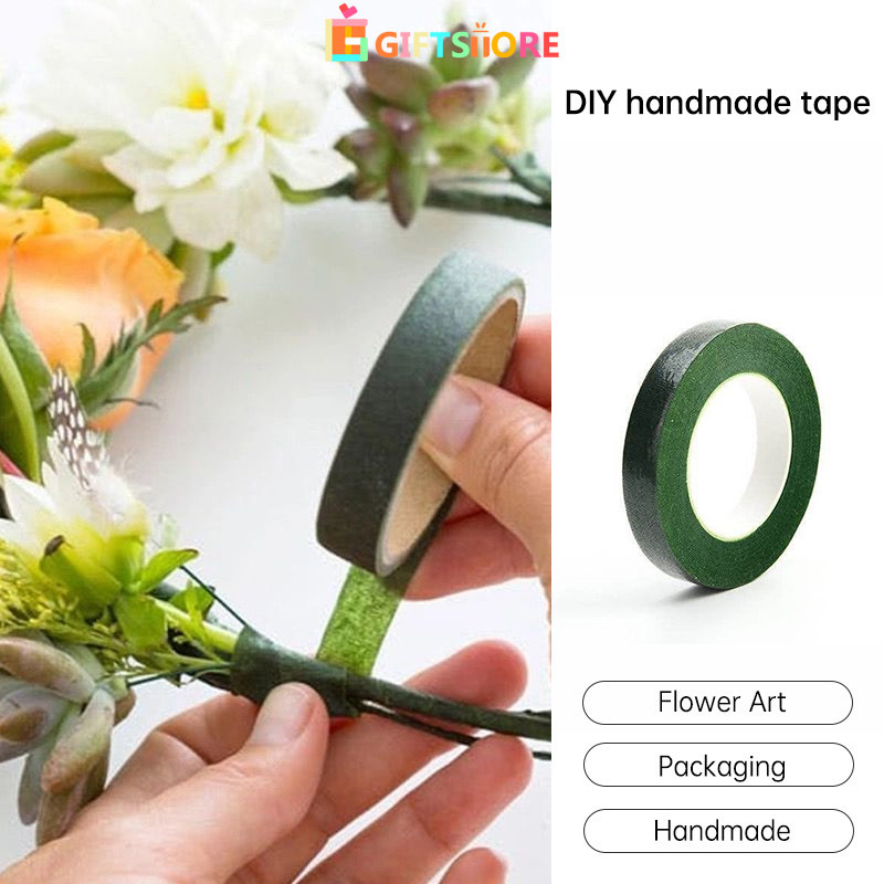 

✨COD Pita Buatan Tangan DIY Pita Hijau Bahan Kemasan Bunga Buatan Tangan Floral Tape/Flower Tape-GS