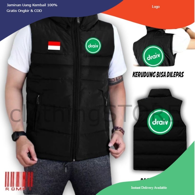 ROMPI DRAIV HOODIE BISA LEPAS PASANG