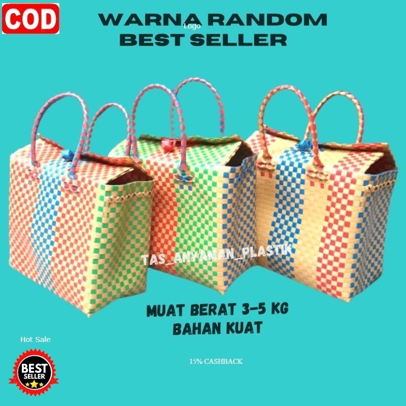READY STOK Tas Anyaman Souvenir Belanja Custom Anyam Plastik Tas Hajatan Parcel Lebaran Pakai Tutup 