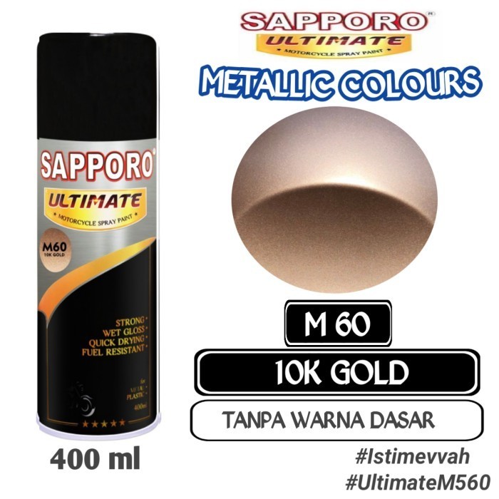 

SAPPORO ULTIMATE M60 10K GOLD 400ml Cat Semprot Pylok Pilok Pylox