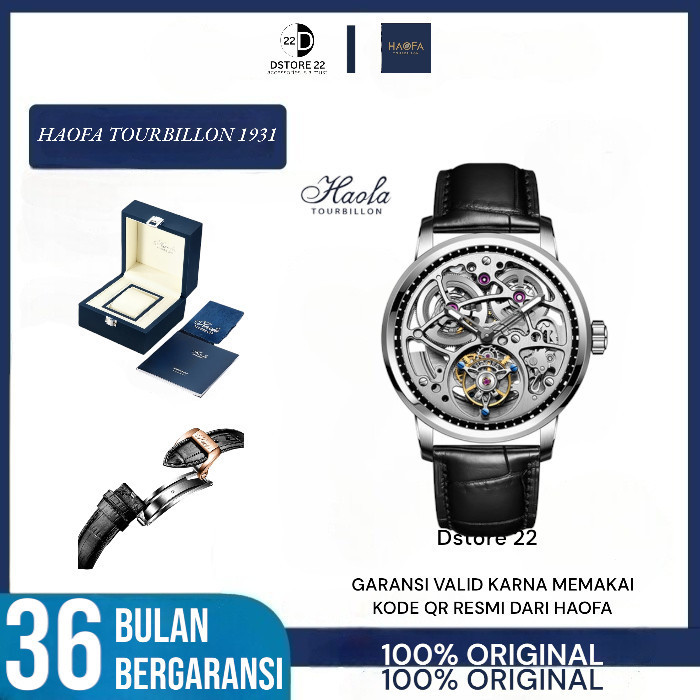 HAOFA AUTOMATIC TOURBILLON DOUBLE SPRING WATCH 1931 - Silver