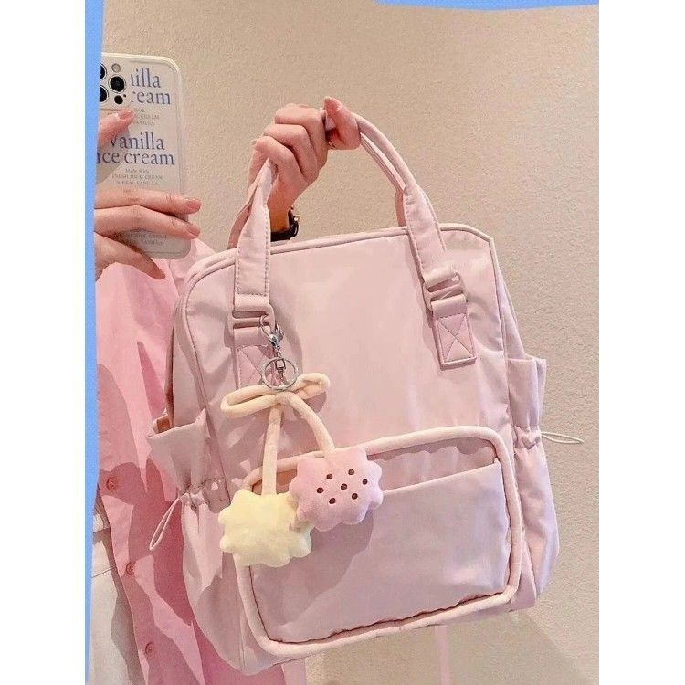 Tas bahu ceri merah muda baru kampus di dalam tas sekolah perguruan tinggi tas sekolah berkapasitas 