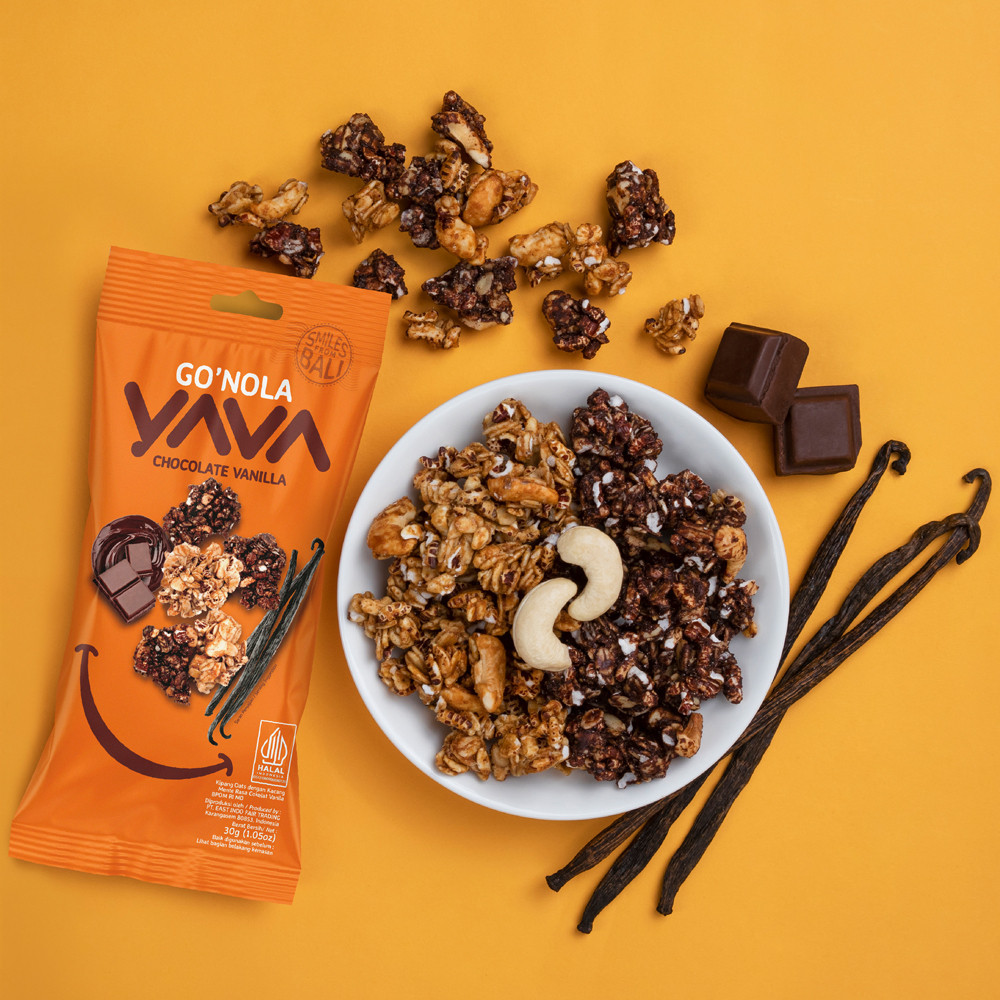 

YAVA Granola Single Serving Go'Nola Chocolate Vanilla 30g (East Bali Cashew)