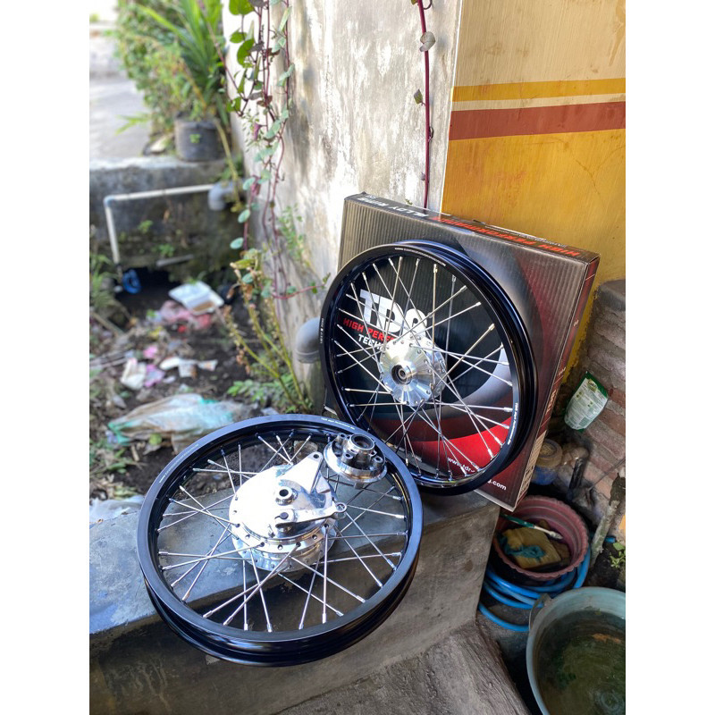 Velg set pnp herex cb,gl,mp,tiger,dll velg tdr hitam ring-17 tromol rx king
