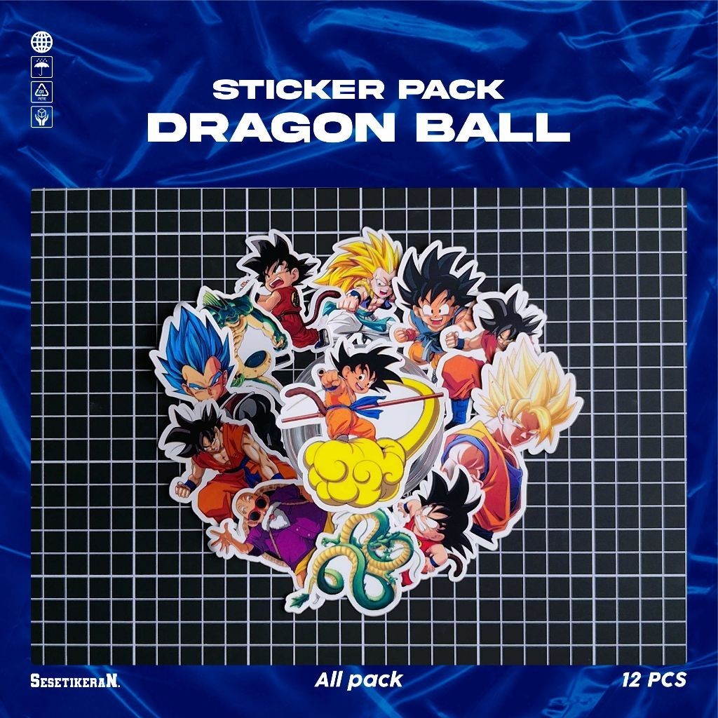 

COD✨ Sesetikeran Pack Dragon Ball Sticker Cute Keren Untuk Koper Laptop Skateboard