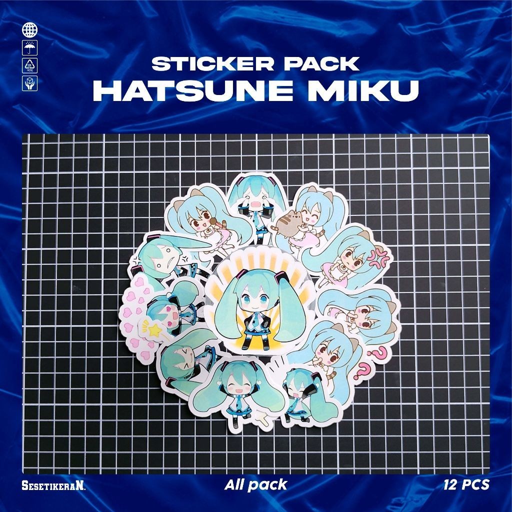 

COD✨ Sesetikeran Stiker Pack Kartun Hatsune Miku Lucu Keren Untuk Koper Laptop Skateboard