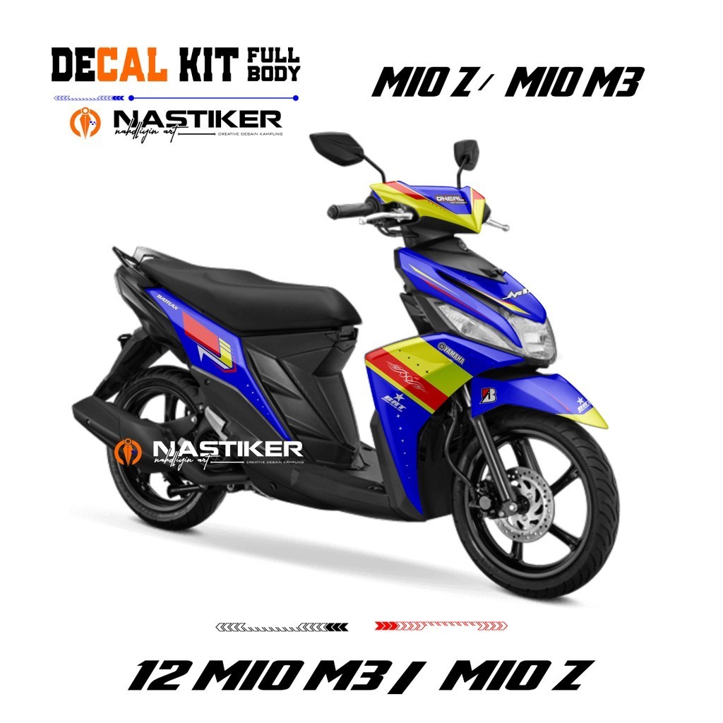Decal stiker Mio M3 Racing Biru Stabilo