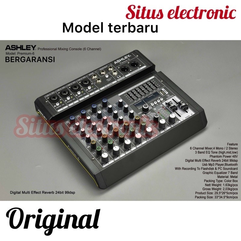Jh Sinar Terbaru mixer ashley premium 6 original mixer live streaming ashley effect reverb 99dsp mixer ashley premium6