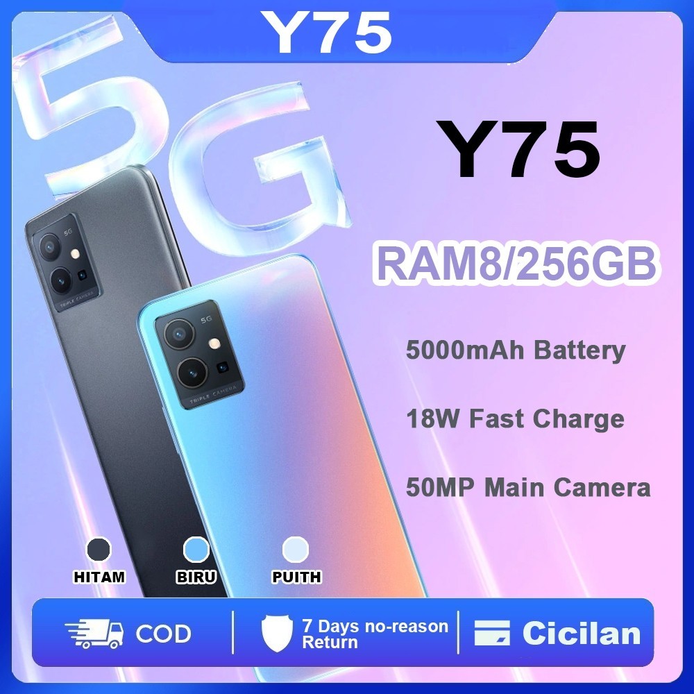 hp 5g y75 ram8 256gb fast charge handphone