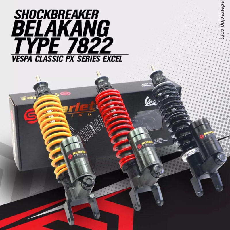 Shockbreaker shock shok sok tabung depan belakang vespa px ekslusif Excel merk Starlet Racing 7821 S