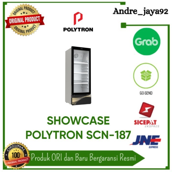 Showcase polytron 180 liter lemari pendingin minuman SCN 187 Cooler