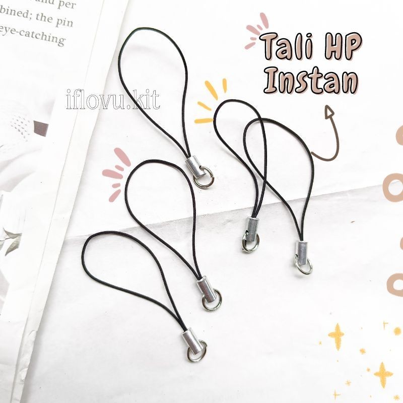 Tali Hp Gantungan HP + Ring |  Pendek Aesthetic | DIY Gantungan Hp Phone Charm Key Chain | Indahmote