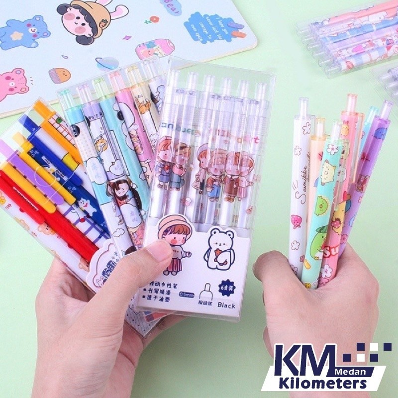 

6 PCS PULPEN GEL MEKANIK 0.5MM / BALLPOINT MEKANIK PGS