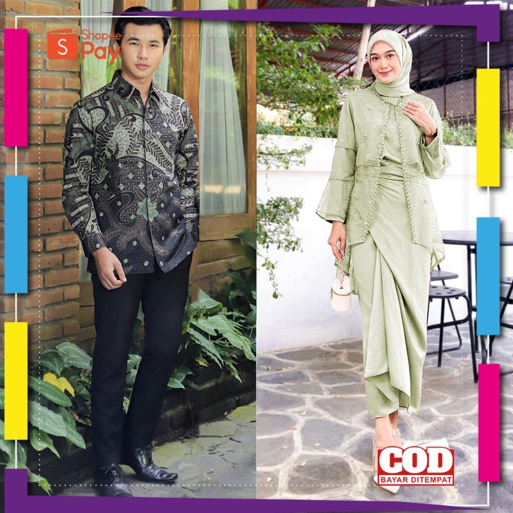 KAIN LEMBUT HALUS ADEM TEBAL / NEW ARRIVAL - COUPLE KEBAYA BRUKAT Set kebaya clarisa oneset outer br