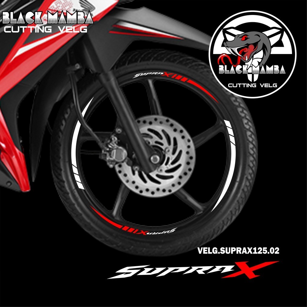(COD) CUTTING STICKER VELG SUPRA X 125 - STIKER LIS LIST VARIASI BAN/VELG HONDA SUPRA X125 02