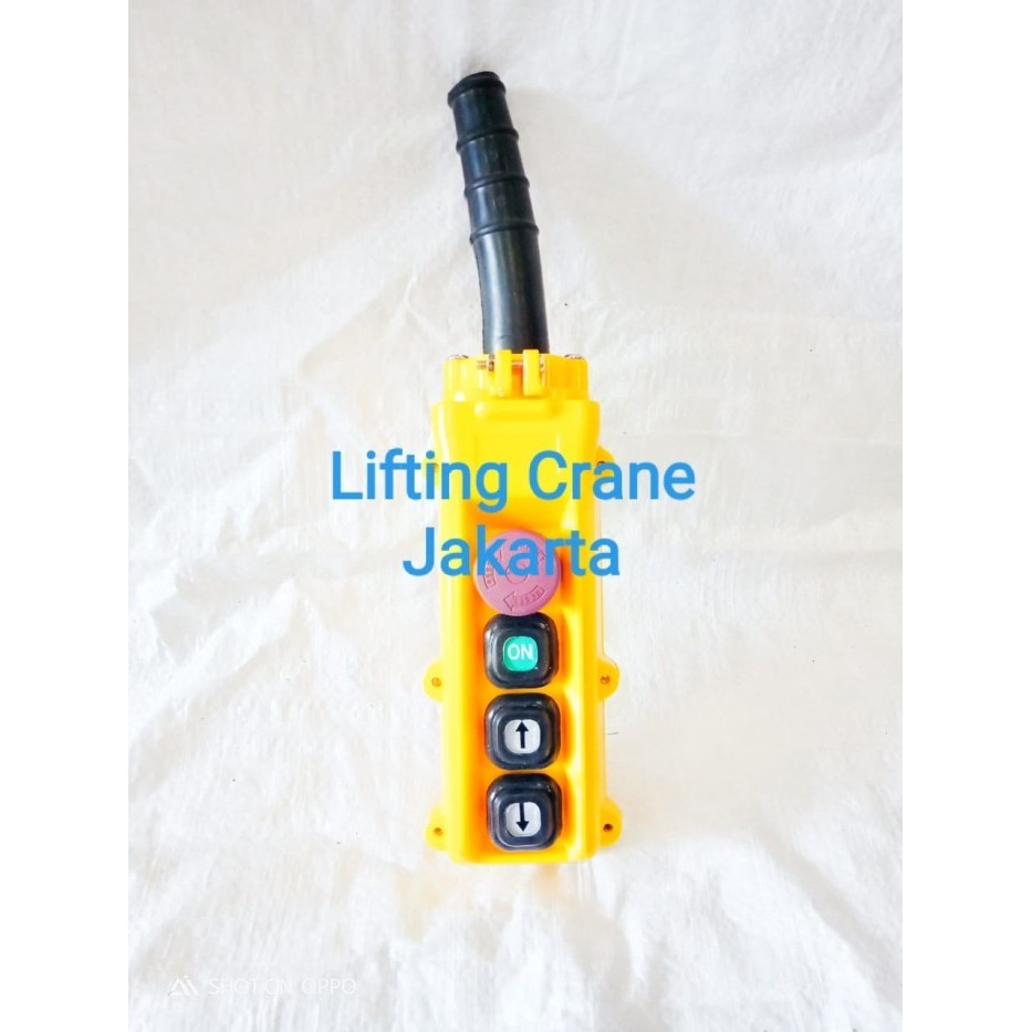 Remote Control Hoist Push Button Single Speed 2Tombol + ON + E.Stop