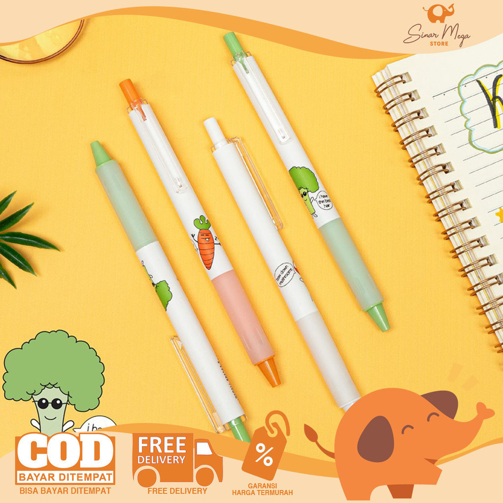 

JOYKO Gel Pen 0.5 GP-381 Feeling Good Pulpen Bergambar Kartun Sayuran Unik Murah