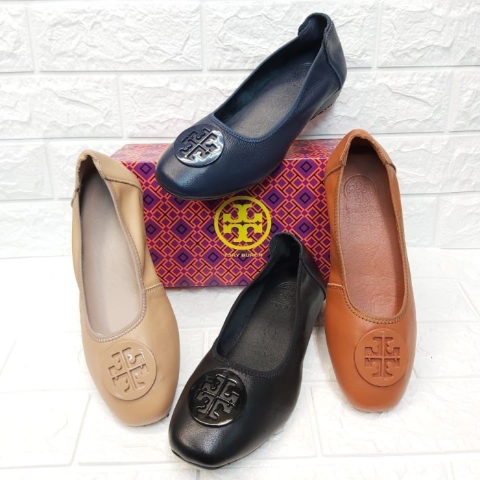 Terlaris ✨ -flat shoes tory burch bahan kulit sapi