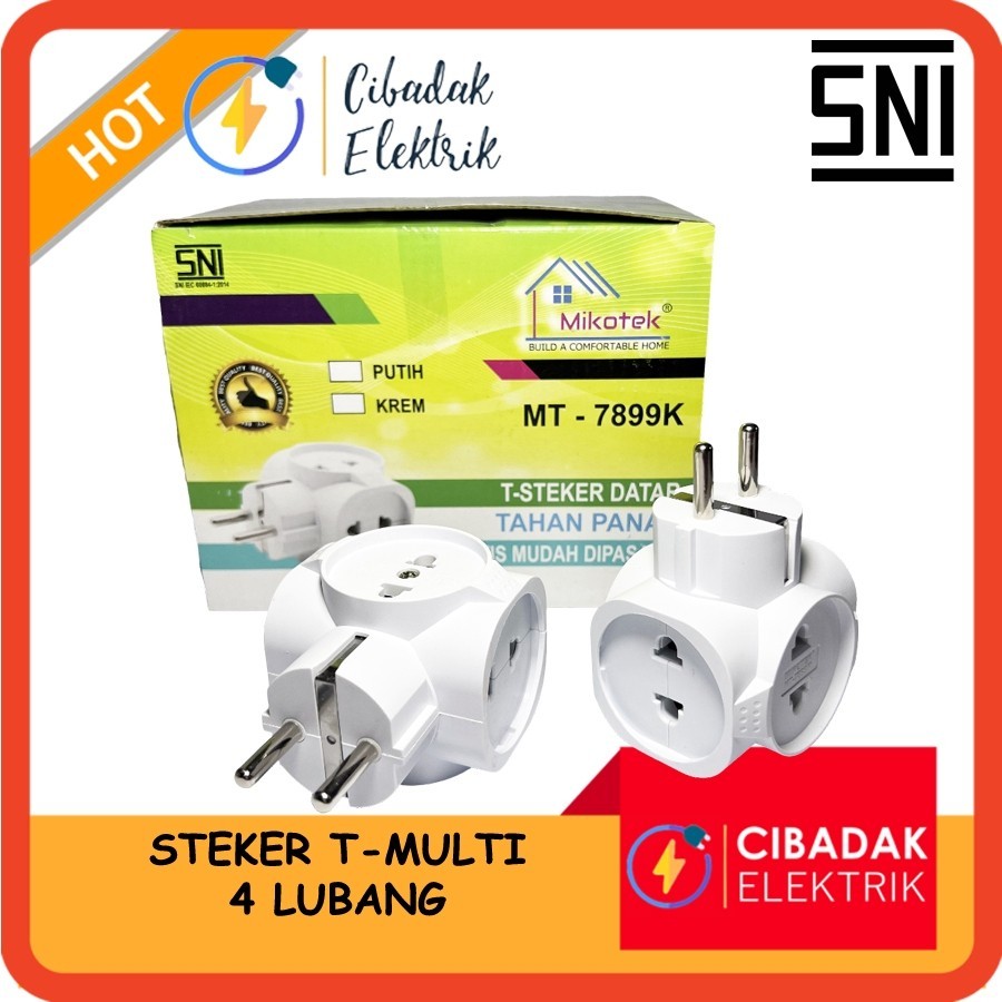 STEKER T MULTI 4 LUBANG / COLOKAN LISTRIK 4 LUBANG / MERK MIKOTEK