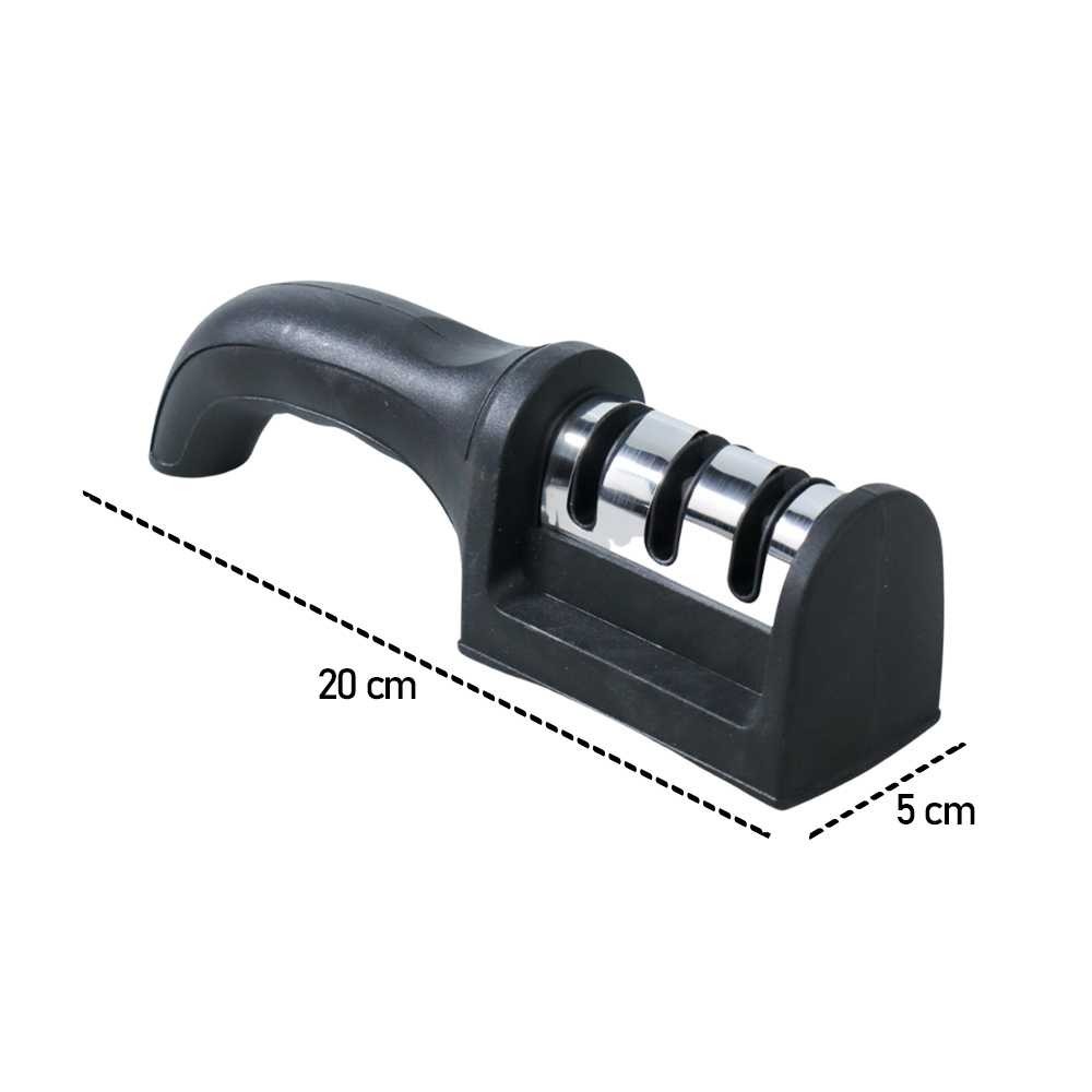 Alat Asahan Pengasah Pisau Profesional Tajam Pengasah Pisau Dapur Knife Sharpener 3 Slot Alat Asahan