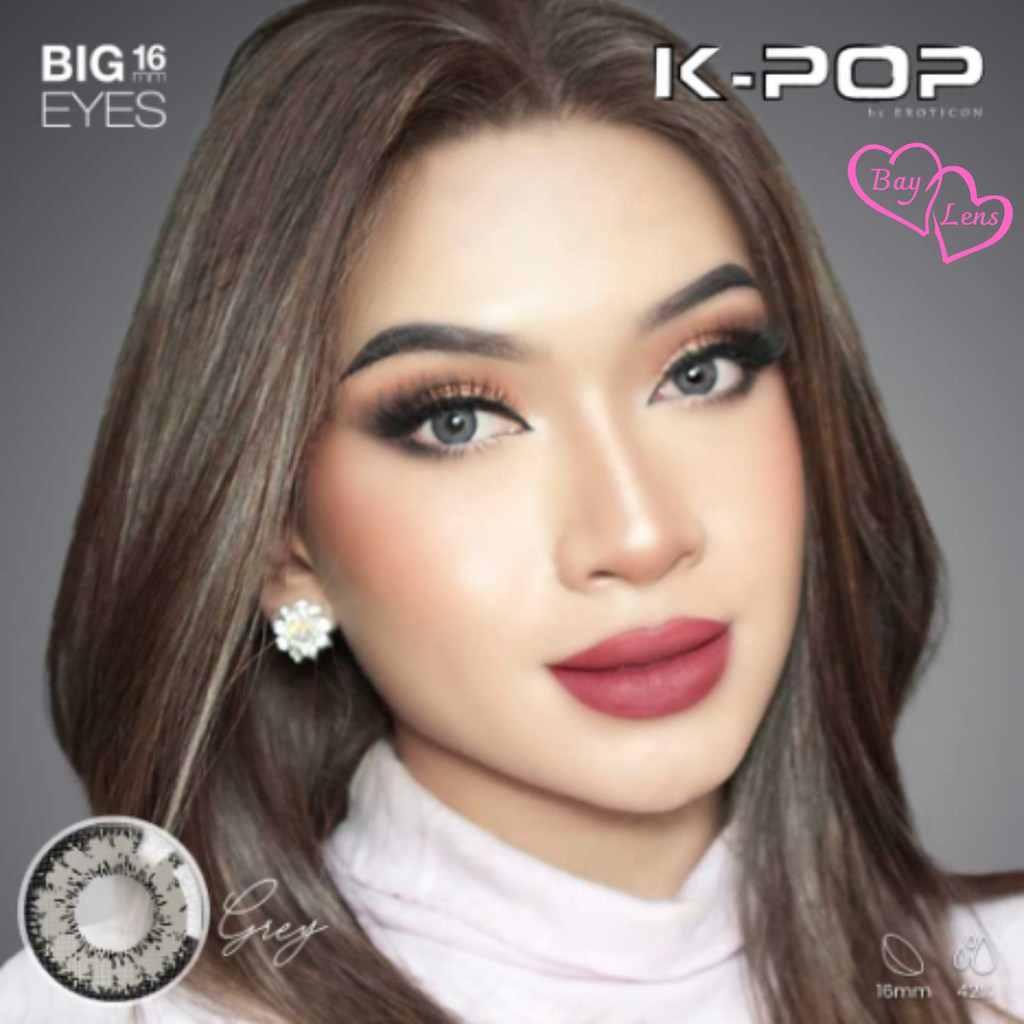 Softlens X2 Kpop Grey Normal & Minus Big Eyes Diameter 16mm BayLens
