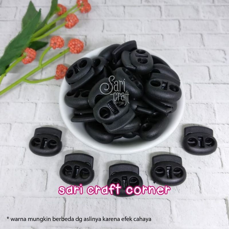 Stopper Masker Pembatas Tali Tas Serut Jaket - 2 lubang